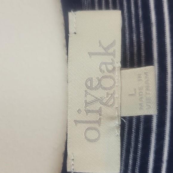 OLIVE & OAK Blue White Striped Sleeve Drawstring Waist Dress - Picture 2 of 9